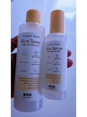 Glass Skin Rice Toner & Serum Set Korean Skincare